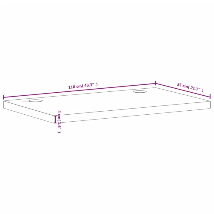 Dessus de bureau 110x55x4 cm bois massif de hêtre – Image 5