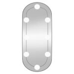 Miroir mural avec lumières LED 25x60 cm verre ovale – Image 3