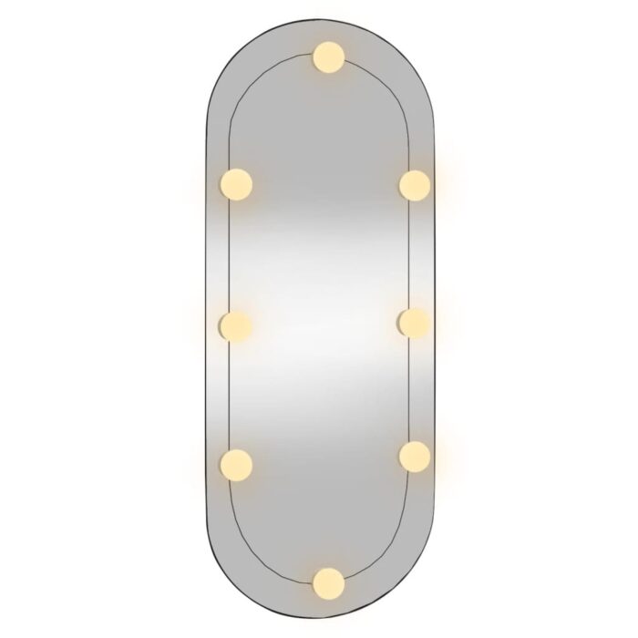 Miroir mural avec lumières LED 30x70 cm verre ovale – Image 2