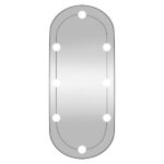 Miroir mural avec lumières LED 30x70 cm verre ovale – Image 3