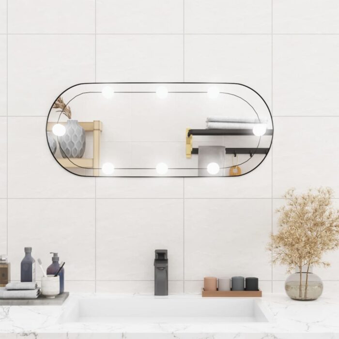 VXL8720845920203_m_en_hd_1.jpg Miroir mural avec lumières LED 30x70 cm verre ovale – Image 1