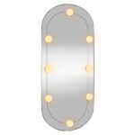 Miroir mural avec lumières LED 35x80 cm verre ovale – Image 2