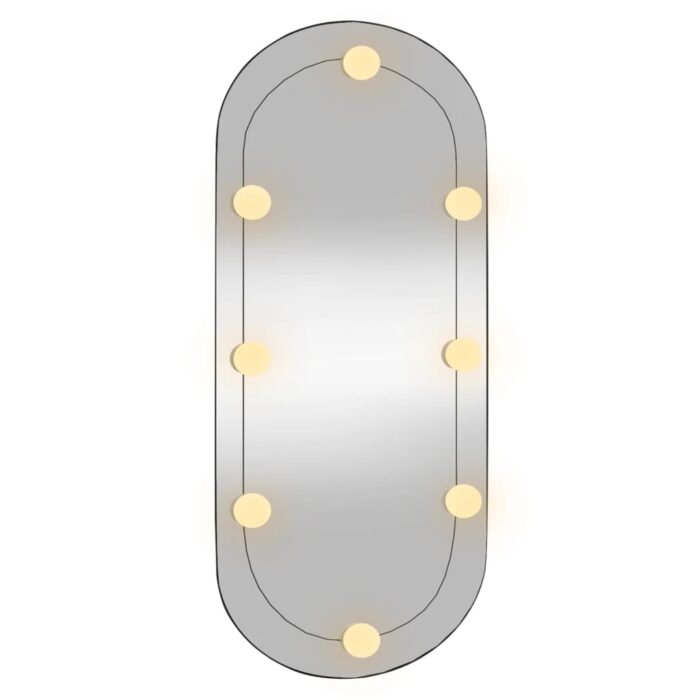 Miroir mural avec lumières LED 35x80 cm verre ovale – Image 2