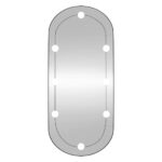 Miroir mural avec lumières LED 35x80 cm verre ovale – Image 3
