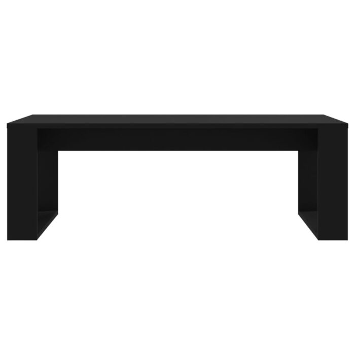 Table basse noir 102x50x35 cm bois d'ingénierie – Image 2
