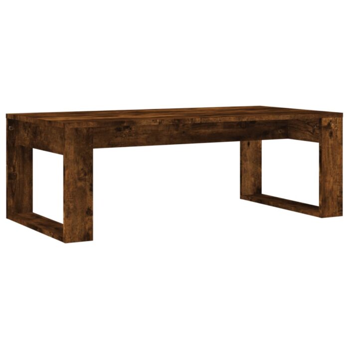 Table basse chêne fumé 102x50x35 cm bois d'ingénierie – Image 4