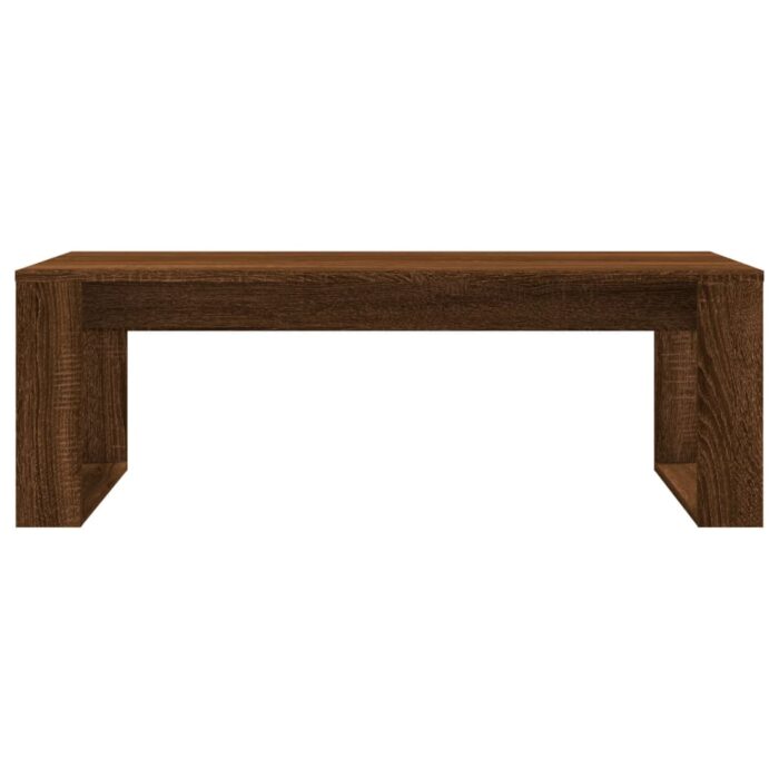 Table basse chêne marron 102x50x35 cm bois d'ingénierie – Image 2