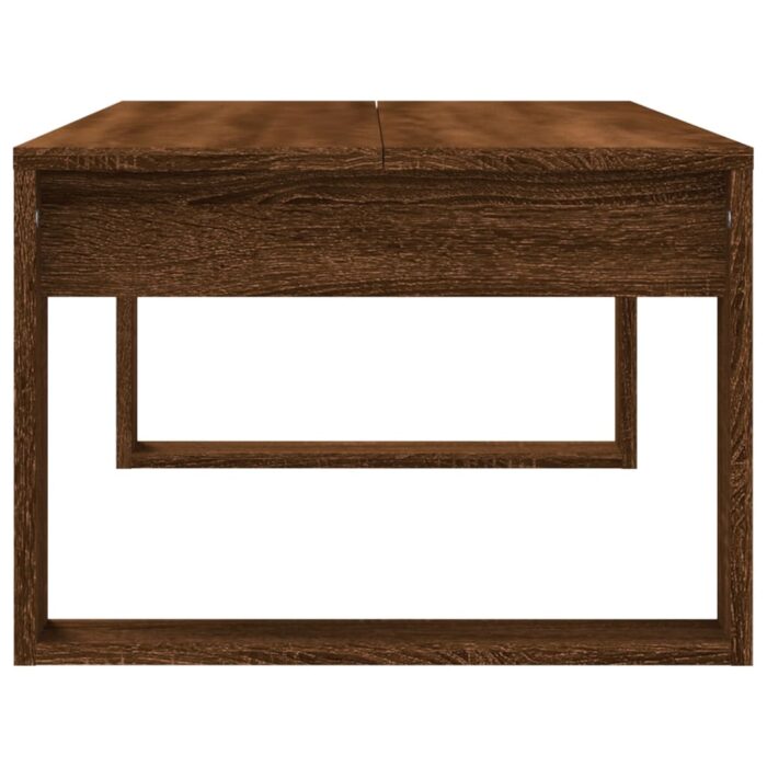 Table basse chêne marron 102x50x35 cm bois d'ingénierie – Image 3