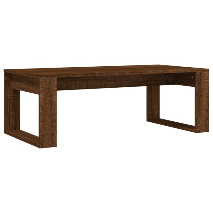 Table basse chêne marron 102x50x35 cm bois d'ingénierie – Image 4