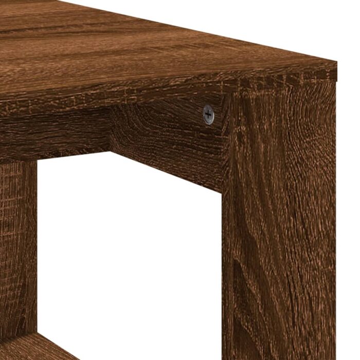 Table basse chêne marron 102x50x35 cm bois d'ingénierie – Image 5