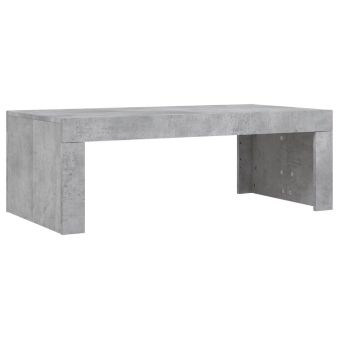 Table basse gris béton 102x50x36 cm bois d'ingénierie – Image 4