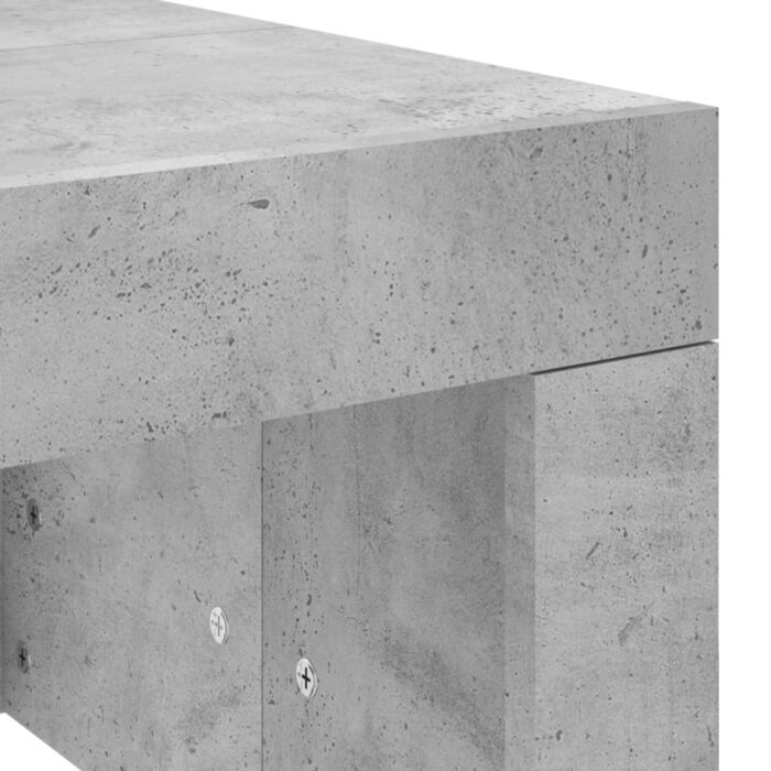 Table basse gris béton 102x50x36 cm bois d'ingénierie – Image 5