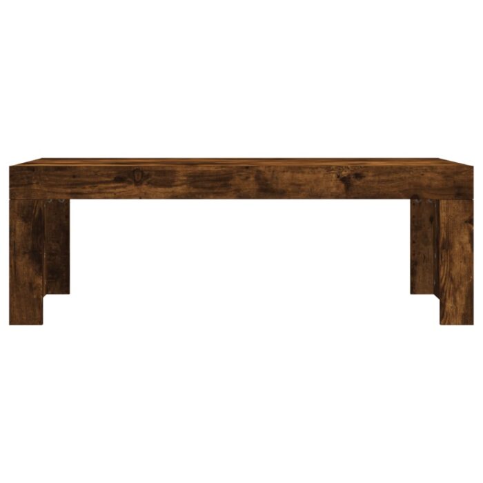Table basse chêne fumé 102x50x36 cm bois d'ingénierie – Image 2