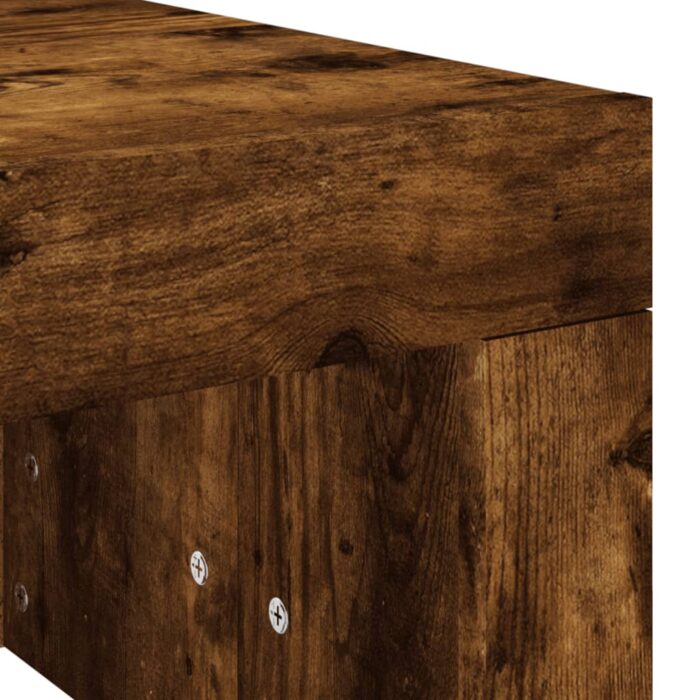 Table basse chêne fumé 102x50x36 cm bois d'ingénierie – Image 5