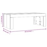 Table basse chêne fumé 102x50x36 cm bois d'ingénierie – Image 7