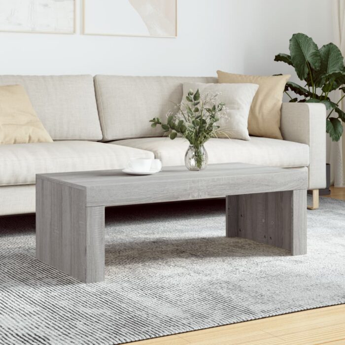 Table basse sonoma gris 102x50x36 cm bois d'ingénierie – Image 1
