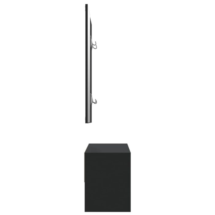 Ensemble de meubles de couloir noir bois d'ingénierie – Image 3