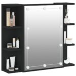 Armoire à miroir avec LED noir 70x16,5x60 cm – Image 4
