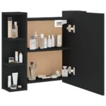 Armoire à miroir avec LED noir 70x16,5x60 cm – Image 5