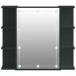 Armoire à miroir avec LED noir 70x16,5x60 cm – Image 6