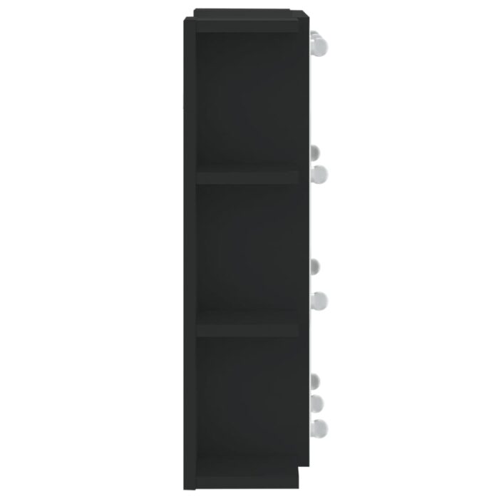 Armoire à miroir avec LED noir 70x16,5x60 cm – Image 7