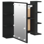 Armoire à miroir avec LED noir 70x16,5x60 cm – Image 9