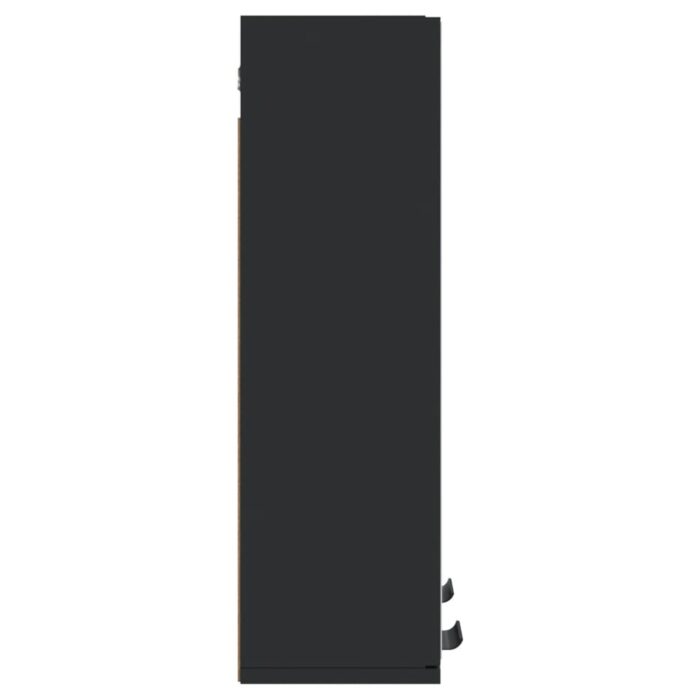 Armoire à miroir de salle de bain noir bois d’ingénierie – Image 5