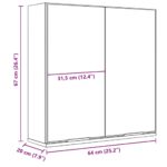 Armoire à miroir de salle de bain noir bois d’ingénierie – Image 8
