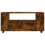Meuble TV chêne fumé 102x34,5x43 cm bois d'ingénierie – Image 4