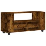 Meuble TV chêne fumé 102x34,5x43 cm bois d'ingénierie – Image 6