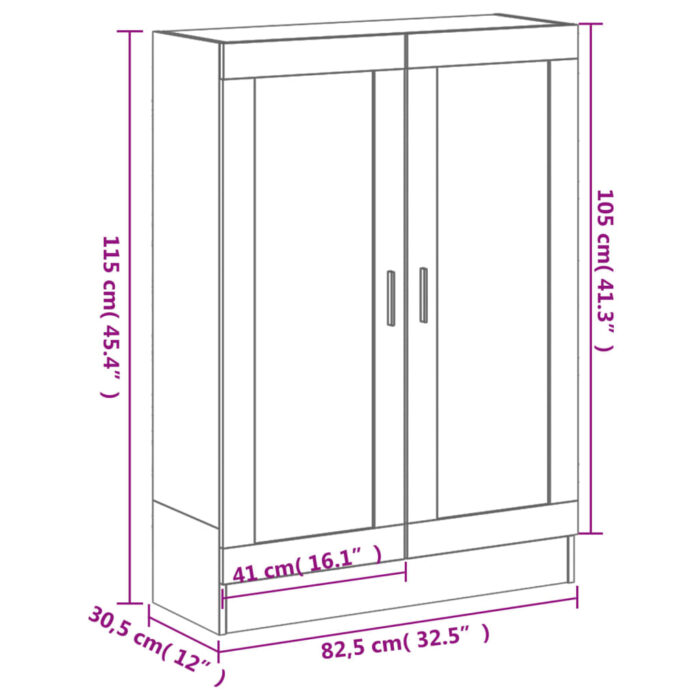 Bibliothèque chêne marron 82,5x30,5x115 cm bois d'ingénierie – Image 9