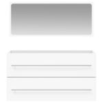 Armoire de salle de bain avec miroir blanc bois d'ingénierie – Image 3