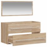 Armoire de bain avec miroir chêne sonoma bois d'ingénierie – Image 2