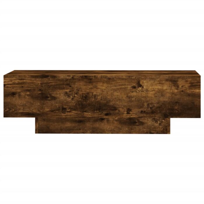 Table basse chêne fumé 100x49,5x31 cm bois d'ingénierie – Image 2