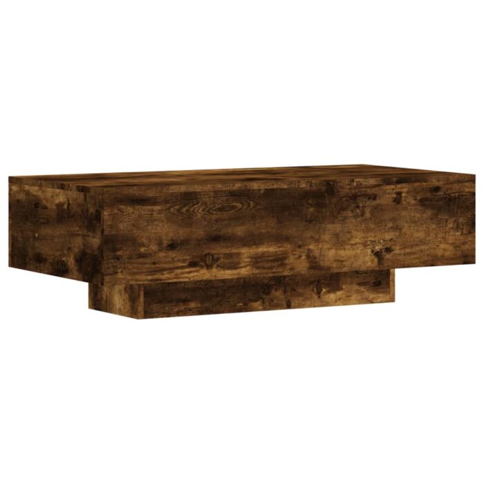 Table basse chêne fumé 100x49,5x31 cm bois d'ingénierie – Image 4