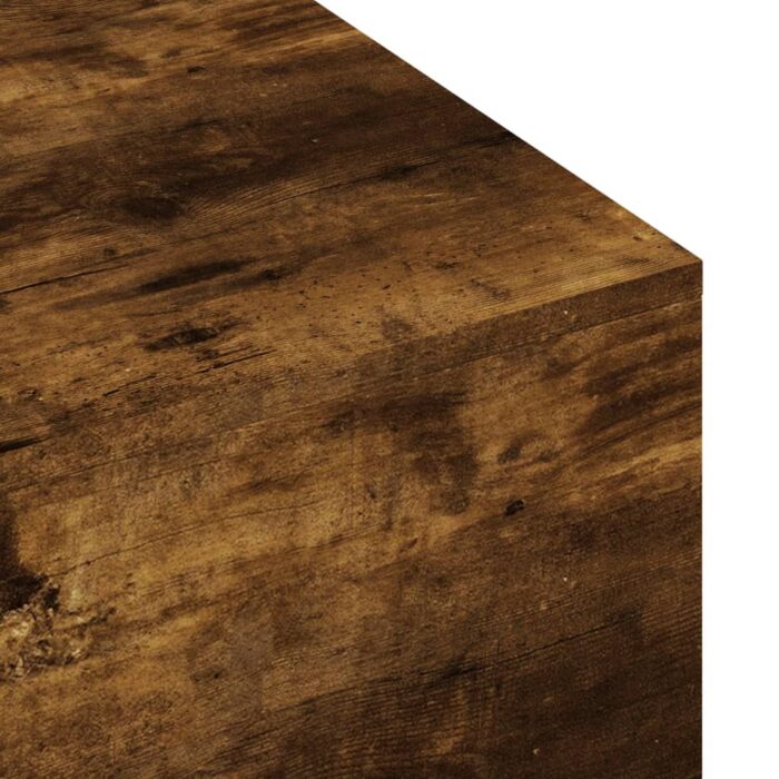 Table basse chêne fumé 100x49,5x31 cm bois d'ingénierie – Image 5