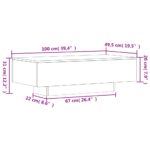 Table basse sonoma gris 100x49,5x31 cm bois d'ingénierie – Image 7