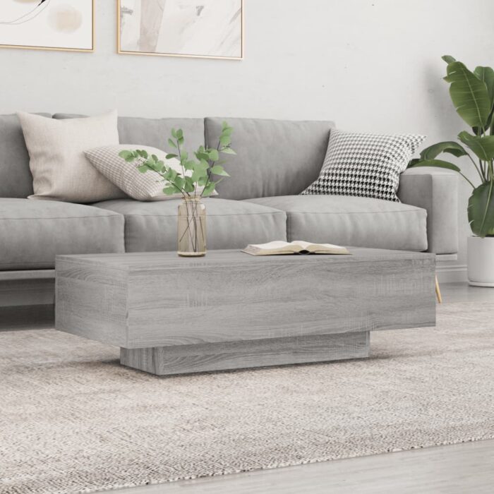 Table basse sonoma gris 100x49,5x31 cm bois d'ingénierie – Image 1