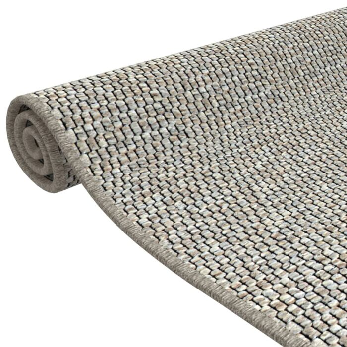 Tapis de couloir aspect sisal taupe 80x150 cm – Image 3