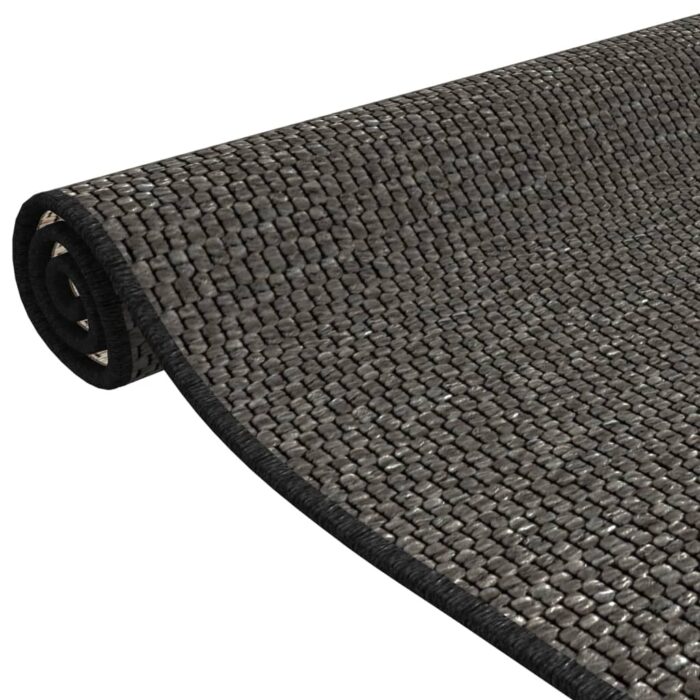 Tapis de couloir aspect sisal anthracite 80x150 cm – Image 3