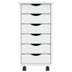 Armoire roulante avec tiroirs MOSS blanc bois de pin solide – Image 2
