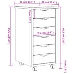 Armoire roulante avec tiroirs MOSS blanc bois de pin solide – Image 7