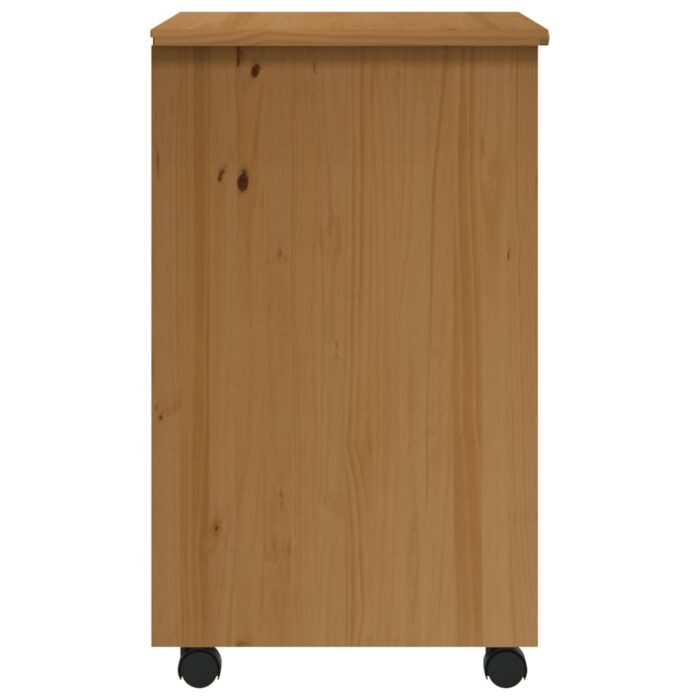 Armoire roulante avec tiroirs MOSS bois de pin marron miel – Image 3