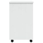 Armoire roulante avec tiroirs MOSS blanc bois de pin solide – Image 3