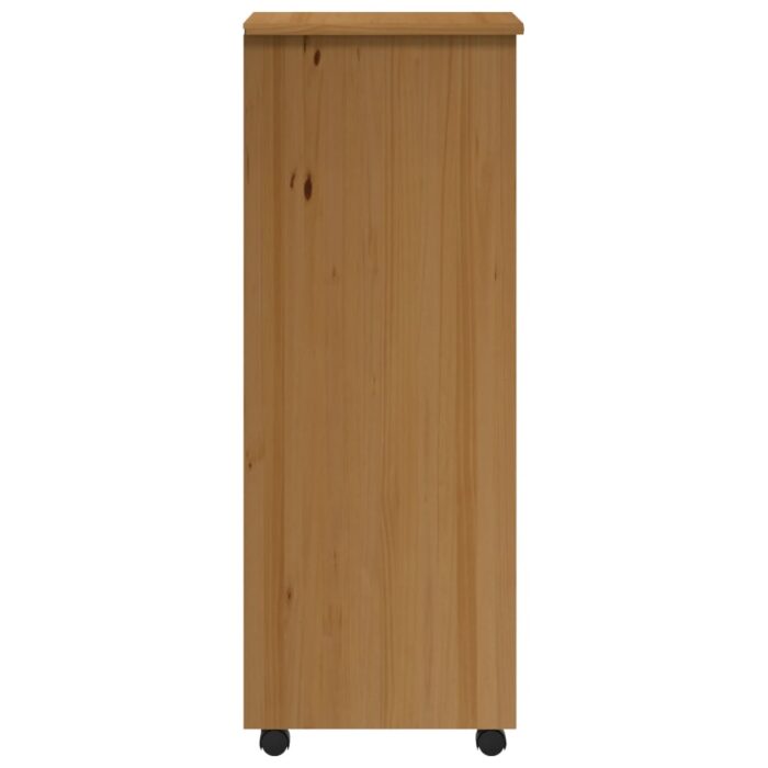 Armoire roulante avec tiroirs MOSS bois de pin marron miel – Image 3