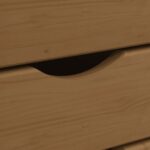 Armoire roulante avec tiroirs MOSS bois de pin marron miel – Image 5