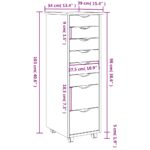 Armoire roulante avec tiroirs MOSS blanc bois de pin solide – Image 8