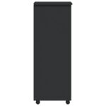 Armoire roulante avec tiroirs MOSS gris bois de pin solide – Image 3