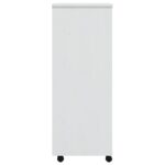 Armoire roulante avec tiroirs MOSS blanc bois de pin solide – Image 3