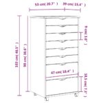 Armoire roulante avec tiroirs MOSS blanc bois de pin solide – Image 8